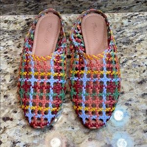 Rainbow Basketweave Mules